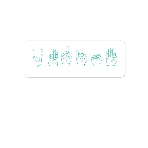 Nudist in Sign Language Bubble-free stickers